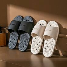 Hollow Breathable Bathroom Slippers, PVC Non-Slip Soft Bottom Home Sandals, Unisex Quick-Drying Shower One-Strap Slides - Slippers - View 5