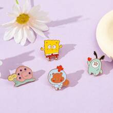 SpongeBob SquarePants Bộ 1/4 ghim cài áo hình nhân vật hoạt hình kinh điển SquarePants, ghim cài áo Sandy Cheeks độc đáo, huy hiệu kim loại tráng men, phụ kiện ba lô, quần áo, quà tặng. - Một kích thước - Xem 4