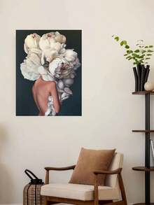 1PCS 40x50cm Aesthetic Peony Flower Woman Back DIY Paint By Numbers Kit For Adults, Realistic Floral Nude Portrait Acrylic Painting Set With Brushes, Pre-Printed Canvas Wall Art For Bedroom, Luxury Home Decor & Gift For Art Lovers - 40*50厘米 - 查看 4