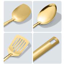 6pcs Stainless Steel Kitchen Utensil Set For Buffet & Party,Cooking Utensils,Sliver Multi-Purpose Kitchenware Set,Soup Serving Spoon,Skimmer,Cooking Shovels,Slotted Turner,Colander,For Home Kitchen,Family Gathering,Banquet,Restaurants,Wedding - Silver - View 4