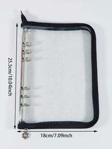 Sổ tay bìa cứng A5 có khóa kéo, bìa kim tuyến, sổ Bullet Journal kèm 10 trang PVC trong suốt có thể thay thế, văn phòng phẩm dành cho học sinh. - Nhiều màu - Xem 7