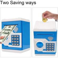 2026 Hot Cartoon ATM Piggy Bank Kids, Password Protected Money Saving Box Cash And Coins, Electronic Money Storage Toy, Birthday Boys Girls Children - Blue - View 6