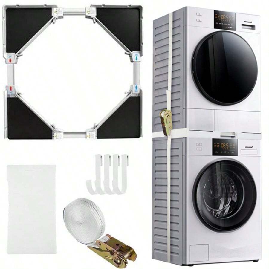 Stacking Kit For Washing Machines Washer Tumble Dryer Shelf Stacker Kit - Black - View 1