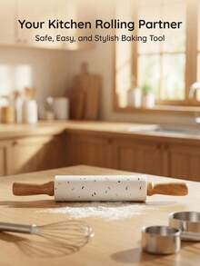This Colorful Polka Dot Silicone Rolling Pin Is Made Of Non-Stick Silicone Material, Suitable For Rolling Dough, Baking, And Dumpling Making. The Comfortable Handle Makes Operation Easy And Effortless, With No Sticking Of Flour, And Easy To Clean. It Is A Great Helper In Your Kitchen. - Multicolor - View 6