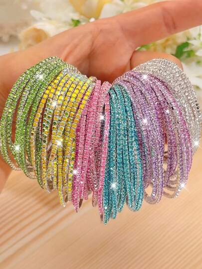 Set de 30 piezas de pulseras elásticas de estilo bohemio y alta gama con circonita de colores, joyería de alta calidad adecuada para hombres y mujeres, para fiestas, playa, vacaciones, uso diario, un exquisito regalo para fiestas y cumpleaños