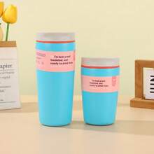 New Sliding Lid Insulated Coffee Cup, Stainless Steel Vacuum Bottle, Macaron Color Travel Mug, 12oz/20oz Sports Water Bottle - Multicolor - View 6