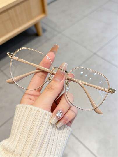 Korean Style Student Women's Glasses, Same As Influencer's, High Cost-Effective, Suitable For Round Face, Can Make Face Look Smaller, No-Makeup Face Glasses Frame