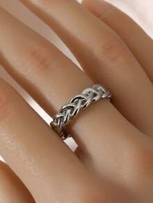 One Simple Fashion Personalized Fried Dough Twists Opening Ring Is Exquisite And Versatile, Suitable For Daily Holiday Wear, And Can Be Sent To Friends And Couples - Braided Ring - View 6