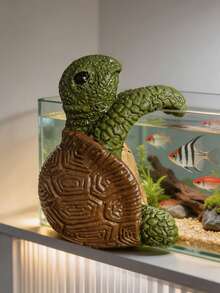 Decoração de Tartaruga Rastejante, Escultura Fofa de Tartaruga para Aquário, Decoração de Paisagem para Tanque de Peixes, Adequada para Casa, Escritório, Aquário, Decoração de Mundo Subaquático para Tanque de Peixes, Adequada para Paisagismo de Aquário, Tanques de Água Doce e Salgada, Acessórios de Decoração para Aquário de Mesa - A - Visão 8