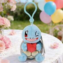 Miniso 1pc Pokémon Plush Keychain Collection, Featuring Piplup/Bulbasaur/Jigglypuff/Pikachu/Squirtle/Mew, Soft Plush Heart-Shaped Hugging 3D Design, Delicate Plush Material, Portable Hanging Strap, Fashionable Bag/Keychain Charm, Commute & Travel Accessory - Multicolor - View 4