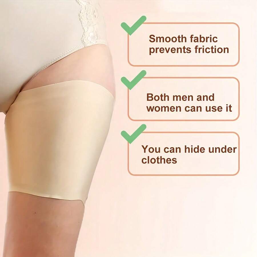 1双防摩擦护腿套，大腿压缩护腿套，适用于跑步运动的大腿套和绑带，腿部护套，男女通用弹性大腿压缩护腿套，防滑腿部绑带支撑
