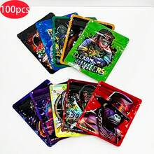 100个3D激光3.5克铝箔袋，礼品包装袋，色彩鲜艳的多彩彩虹卡通设计，可重复密封的铝箔拉链袋，防异味3.5克自立袋，可重复使用的塑料袋，适用于礼品、派对回礼、生日、节日等场合。 - 彩色 - 查看 12