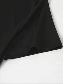 柔軟棉質休閒西班牙語金句弗拉明哥女士波點印花圓領短袖T恤，透氣Y2K夏季日常街頭風基礎上衣 - 黑色3 - 查看 5