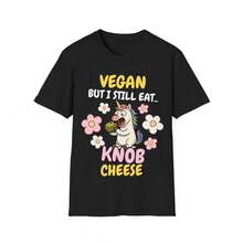 Funny Inappropriate Rude  Shirt "Knob Cheese" Top Gag Joke Vegan Gift - Black - View 5