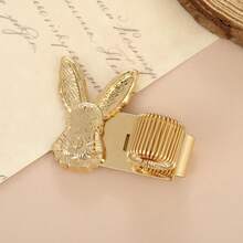AHCRAFT 1pc Vintage Rabbit Theme Universal Portable Metal Pen Holder, Spring-Loaded Classical Color Rabbit Head Decor Portable Metal Clip, For Planner, Notebook, School, Teacher, Student, Office Supplies - Rabbit Shape - View 11
