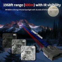 Thiết bị nhìn đêm dành cho người lớn, ống nhòm nhìn đêm độ phân giải cực cao 4K, trang bị cảm biến 52 megapixel và màn hình 4 inch, zoom kỹ thuật số 8X, nút bấm có đèn nền, pin 5000mAh Type-C sạc nhanh và pin có thể tháo rời. - Xem 9