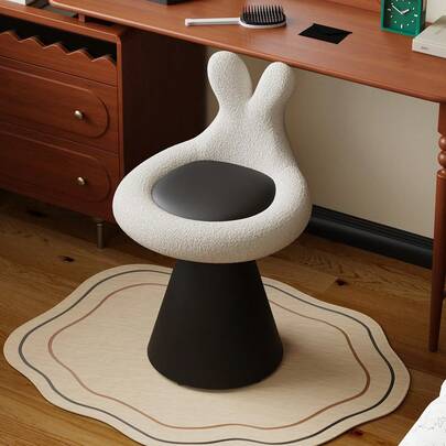 Vintage Cute Influencer Luxury Vanity Stool, Rotatable Dressing Table Chair With Antique Vibe, Bedroom Decor