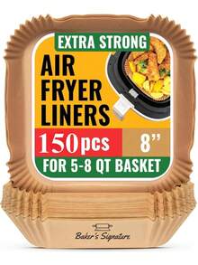 25/50/100pcs Disposable Air Fryer Paper Liners For Frying Chicken, Wings, French Fries, Prevent Oil Splatter Paper Air Fryer Kitchen Air Fryer Liners Air Fryer Paper Airfryer Air Frier - 摩卡棕 - 查看 1