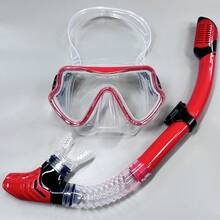1 Set Panoramic Wide-Angle Adjustable Dry Snorkel Mask, Tempered Glass Anti-Leak Adult Snorkeling Diving Swimming Training Equipment, Professional Snorkel Set - Multicolor - View 12