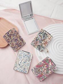 1 chiếc gương trang điểm họa tiết hoa văn Bohemian cổ điển, có thể gập lại, nhẹ, nhỏ gọn, tiện dụng, chất liệu da PU bền, phù hợp cho nhiều dịp, thiết kế họa tiết Paisley cổ điển, cấu trúc gập tinh tế, chắc chắn và chống sốc, dễ dàng mang theo. - Nhiều màu - Xem 2