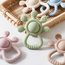 Multi-Textured Silicone Palm Rattle, Easy Grip, Home & Outdoor Sensory Development & Stress Relief Toy, Infant Developmental Tool, Shockproof & Easy Clean, Newborn & Birthday Gift - 彩色 - 查看 9