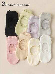 2/4/8 Pairs Women's Socks, Solid Color Assorted, Mesh Backless Non-Slip Dotted Sports Ankle Socks, Suitable For Pilates, Yoga, Indoor Sports, Birthday/Holiday Gifts - Multicolor - View 17
