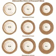 6pcs Bohemian Style Round Woven Placemats - 12 Inch Natural Linen, Handmade Rattan Design, Suitable For Dining Table And Home Decor - Perfect For Weddings, Valentine's Day, Christmas And Parties - Grass Color - View 9