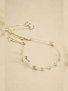 1 chiếc băng đô cài tóc hình bướm đính đá lấp lánh, kiểu dáng sang trọng, thanh thoát theo phong cách rừng xanh, phụ kiện tóc thiết kế cao cấp độc đáo. - Nhiều màu - Xem 4