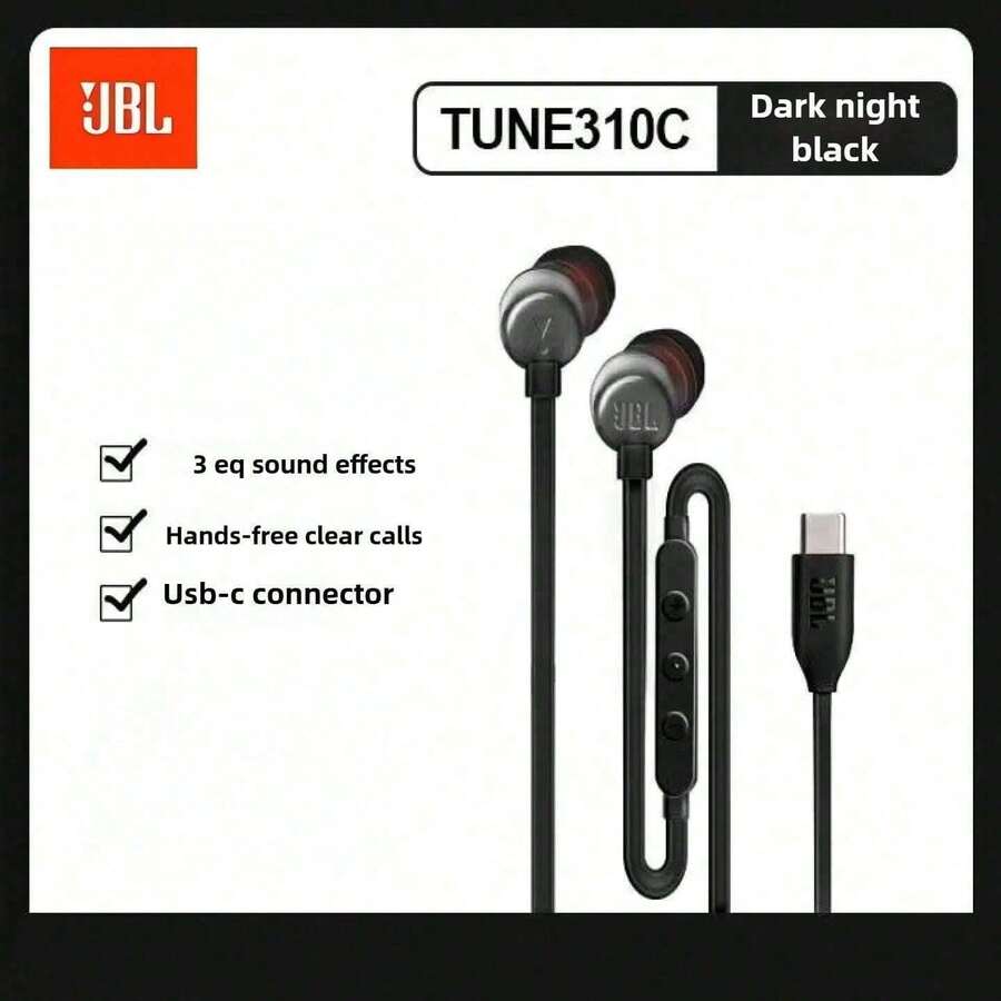 JBL TUNE310C Type-C Wired Earphone - Hi-Fi Stereo Sound In-Ear Headphones For Computer And USB-C Interface Phone - View 1