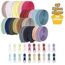 1 Set, #5 Nylon Zipper (Zipper Length 177 Inches/4.5 Meters) + 20 Zipper Pulls, 20 Colors Available, Suitable For Clothing, Bags, Sewing Replacement And More - 5nl+20cpt - View 4