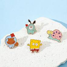 SpongeBob SquarePants Bộ 1/4 ghim cài áo hình nhân vật hoạt hình kinh điển SquarePants, ghim cài áo Sandy Cheeks độc đáo, huy hiệu kim loại tráng men, phụ kiện ba lô, quần áo, quà tặng. - Một kích thước - Xem 7