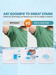 1/10/20/30/50片装一次性腋下吸汗垫，隐形透气腋下吸汗垫，男女通用，日常/运动/旅行防汗贴 - 白色 - 查看 3