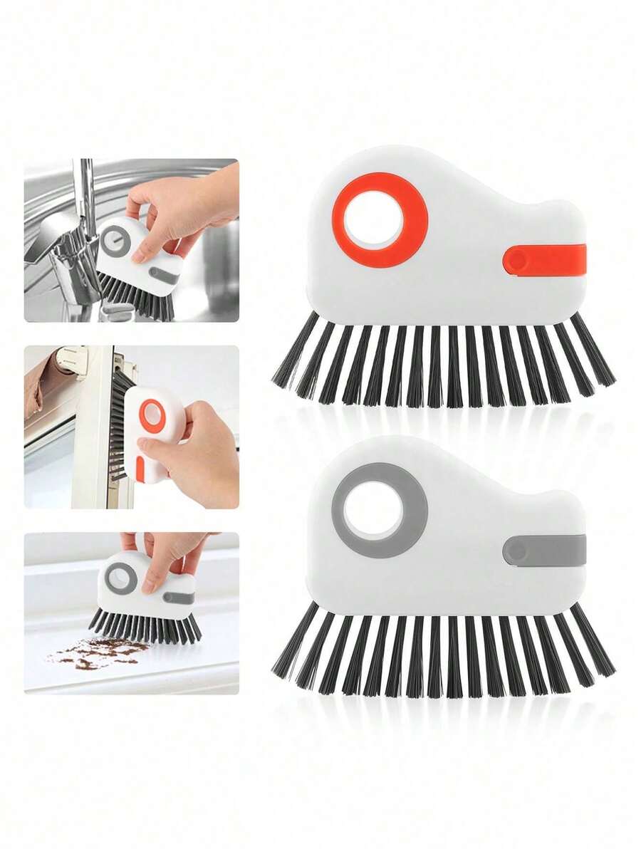 1pc Window Gap Cleaning Brush, 2-In-1 Window Track Cleaning Brush - Detachable Door And Window Sill Cleaning Brush, Glass Corner Cleaner And Plastic Window Frame Gap Cleaning Tool, Suitable For Cleaning Door Tracks, Window Tracks, Window Frames, Window Slots And Other Small Gaps, Also Can Be Used As Kitchen Utensil Cleaning Tool