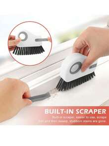 1pc Window Gap Cleaning Brush, 2-In-1 Window Track Cleaning Brush - Detachable Door And Window Sill Cleaning Brush, Glass Corner Cleaner And Plastic Window Frame Gap Cleaning Tool, Suitable For Cleaning Door Tracks, Window Tracks, Window Frames, Window Slots And Other Small Gaps, Also Can Be Used As Kitchen Utensil Cleaning Tool - Multicolor - View 3