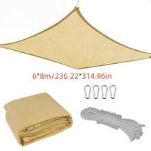 1 tấm bạt che nắng ngoài trời màu be, kích thước 6m x 8m (khoảng 19,7 x 26,2 ft), hình tam giác/tứ giác tùy chọn, chống tia UV cho sân hiên, ban công, thoáng khí. - A - Xem 38