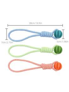 Đồ chơi kéo co, gặm nhai cho thú cưng, thích hợp cho chó cỡ trung bình và lớn như chó Poodle, đồ chơi tương tác cho chó có tích hợp bóng đựng thức ăn. - Nhiều màu - Xem 2