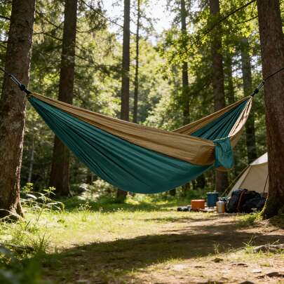 1 chiếc võng ngoài trời, võng đôi chịu tải trọng cao với 2 móc khóa thép, sức chịu tải 660lbs (khoảng 300kg), võng di động chống rách thích hợp cho cắm trại, sân hiên, sân vườn, sử dụng trong nhà và ngoài trời.