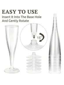 4.5盎司可重复使用透明香槟杯，塑料鸡尾酒派对杯，适用于派对、婚礼和大型庆典 - 查看 6