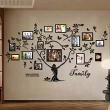 1 Set Life Tree Acrylic Collage Photo Frame Sticker! Self-Adhesive Design For Easy Installation, Magical Element Family Tree, Suitable For Home Decor In Living Room, Bedroom, Entryway, Sofa Background And Other Wall Spaces! - A - View 2