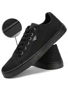 Modern Men's Tennis Shoes, Comfortable Fabric, Stylish, Soft, Elegant - 黑色 - 查看 6