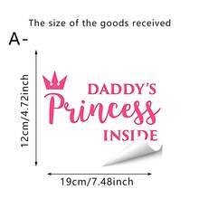 1张粉色“车内有宝宝”和“爸爸的小公主”安全警示贴纸，可爱皇冠和冲浪剪影图案，可贴于汽车保险杠/车窗/挡风玻璃，提醒车内有乘客，新手司机礼物 - A - 查看 16