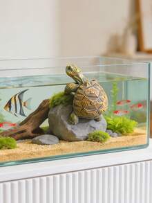 攀爬乌龟鱼缸装饰，可爱乌龟水族箱雕塑，家庭办公室鱼缸景观装饰，树脂乌龟水族箱摆件，鱼缸水下世界装饰，非常适合水族造景，淡水海水鱼缸，桌面水族箱装饰配件 - A - 查看 7