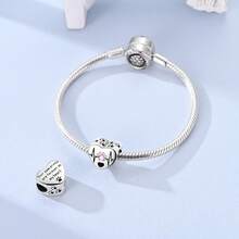 Mặt dây chuyền hình trái tim và dấu chân mèo để tự làm vòng tay và dây chuyền - Món quà thời trang dễ thương và lãng mạn cho ngày Valentine. - Bạc - Xem 2