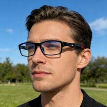 3 Pairs Unisex Rectangular Frame Sports Reading Glasses, Comfortable Anti-Slip, Ergonomic Design, Ideal For Reading, Driving, Fishing And Daily Use - Black - View 5