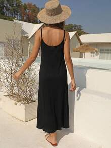 Summer French-Style Elegant Slip Dress With Cardigan Two-Piece Set, Slimming And Flattering Vest Dress - Black - View 5