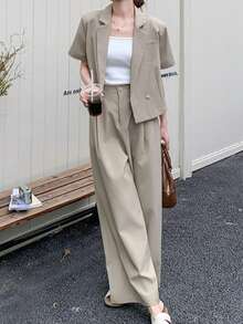 Women Suit Sets - 卡其色 - 查看 1