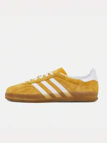 Adidas 三葉草女鞋GAZELLE INDO運動休閒板鞋 - 黃白色 - 查看 1