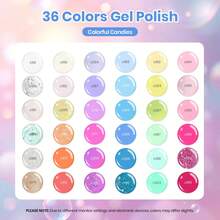 Beetles 39Pcs 36 Colors Colorful Candies Gel Nail Polish Set, Spring Pink Red Blue Purple Shades, With Base & Top Coat, Soak Off UV LED, Salon DIY Home Manicure Kit, Gifts For Women Girls - 39Pcs 36 Colors Colorful Candies - 查看 2