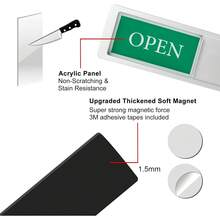 Open Sign Business, Open Closed Slide Door Sign Office Store Private Studio Surgery And Clinics, Privacy Slider Door Indicator With, Bold & Colored Text - Silver - Open-sliver - View 5