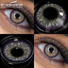Eyeshare 1 Pair For Eyes Soft Eye Lens Violet Gray Yearly Disposable - Purple Gray - View 4
